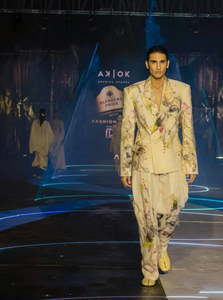 Model showcasing premium designer collections at Blenders Pride Fashion Tour