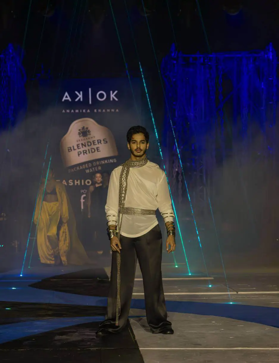 High-fashion runway moment with ishan khattar featuring contemporary designer wear at Blenders Pride Fashion Tour