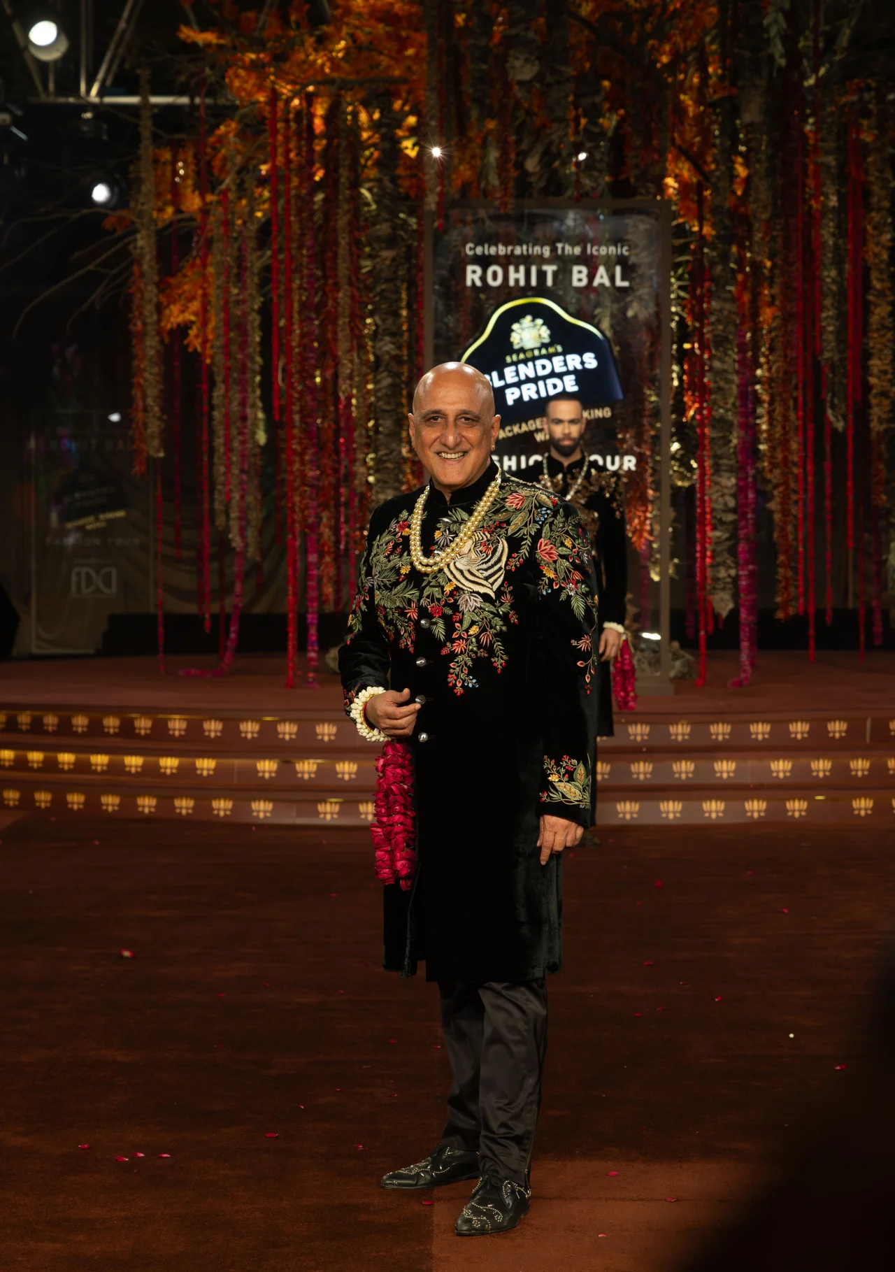 Designer Rohit Bal in embroidered black sherwani at Blenders Pride Fashion Tour